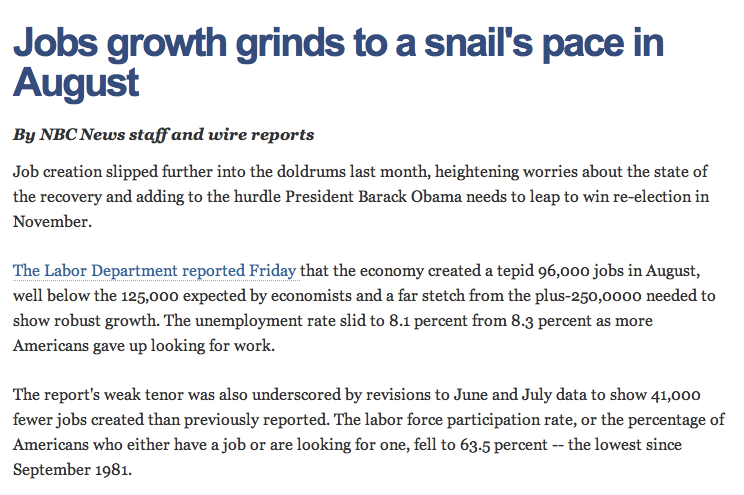NBC Story on Jobs Growth