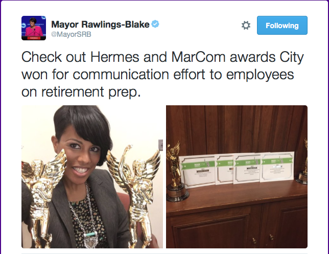 Tweet From Mayor Rawlings-Blake